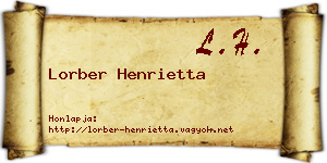 Lorber Henrietta névjegykártya
